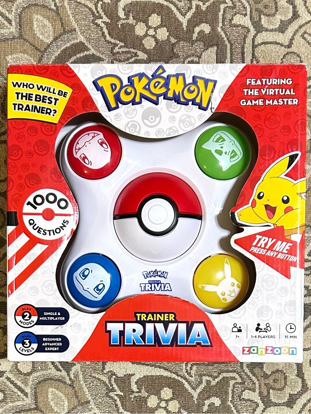 NIB Pokemon Trainer Trivia Game with Virtual Game Master.